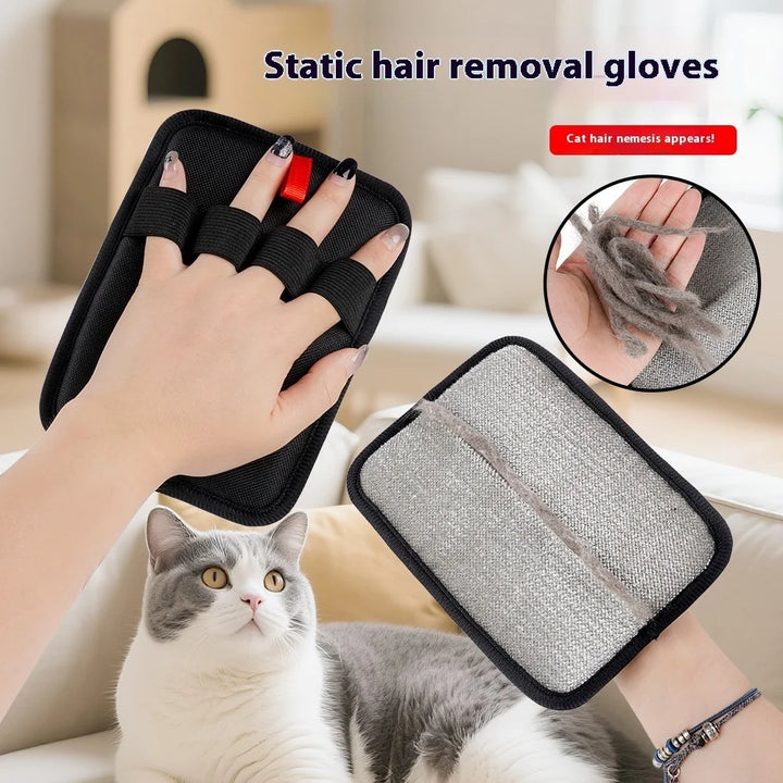 Pet Hair Removal Tool Reusable Static Removal Gloves, Double-Sided Grooming Gloves for Pets, Removes Pet Fur Hair for Carpets