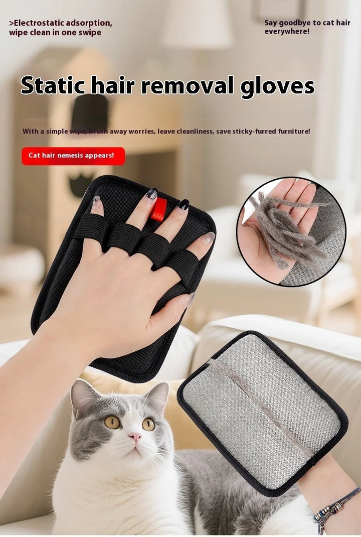 Pet Hair Removal Tool Reusable Static Removal Gloves, Double-Sided Grooming Gloves for Pets, Removes Pet Fur Hair for Carpets