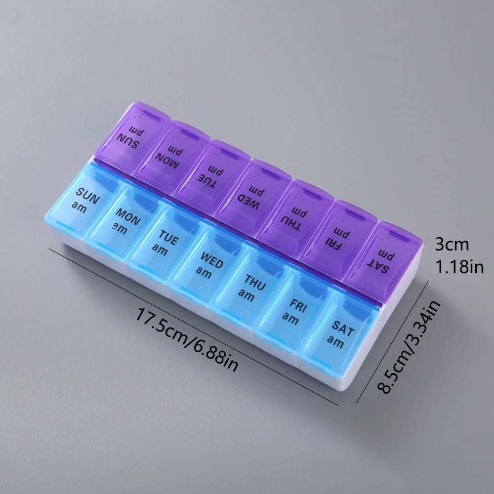 Portable Pill Box – Weekly Medicine & Vitamin Organizer