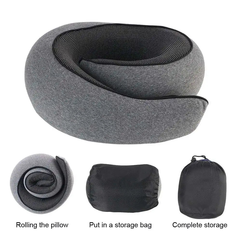 PuffyFuzzy™ Memory Foam Travel Neck Pillow
