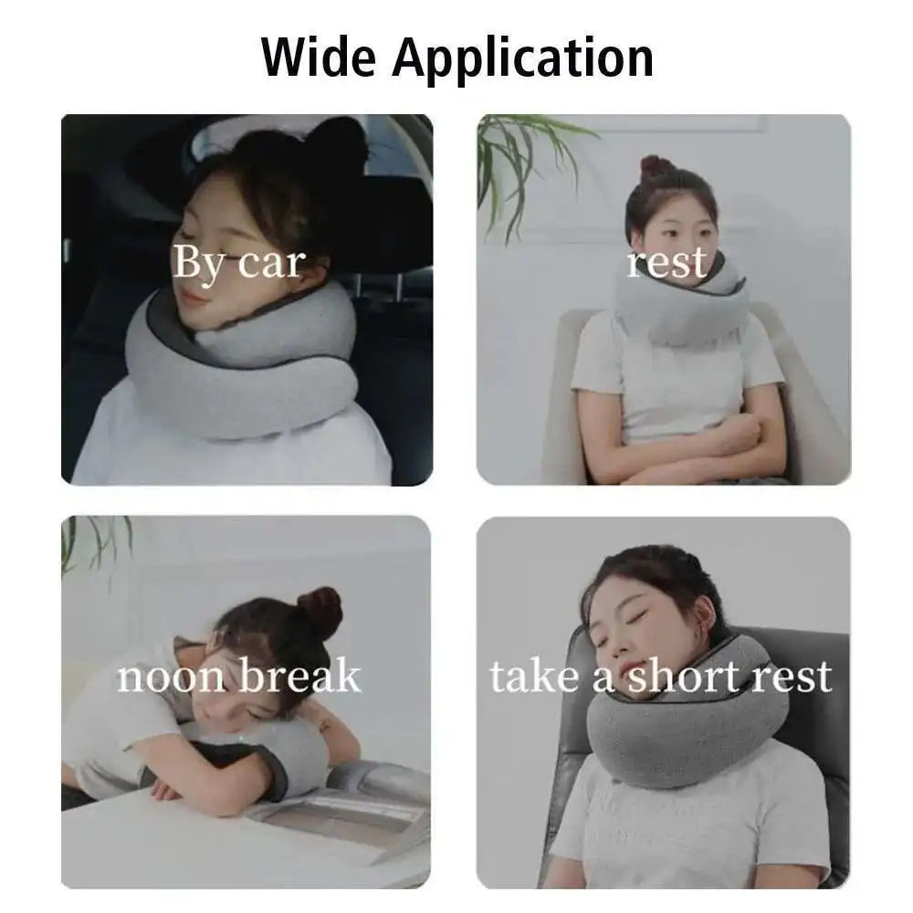 PuffyFuzzy™ Memory Foam Travel Neck Pillow
