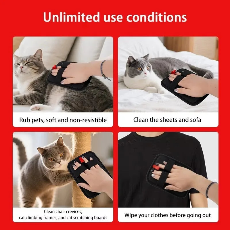 Pet Hair Removal Tool Reusable Static Removal Gloves, Double-Sided Grooming Gloves for Pets, Removes Pet Fur Hair for Carpets