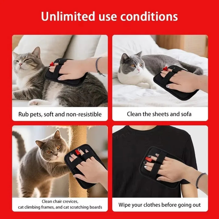 Pet Hair Removal Tool Reusable Static Removal Gloves, Double-Sided Grooming Gloves for Pets, Removes Pet Fur Hair for Carpets