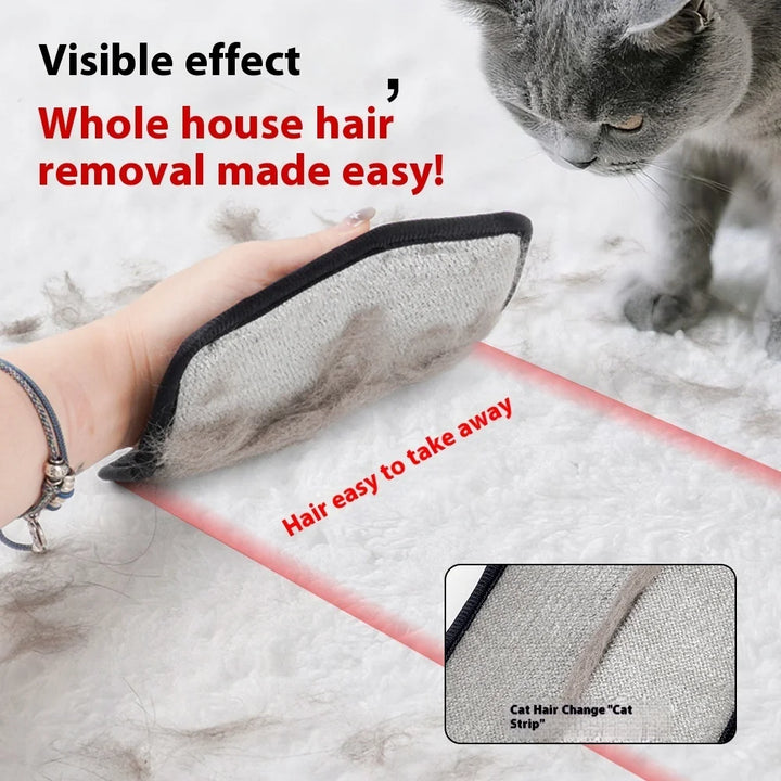 Pet Hair Removal Tool Reusable Static Removal Gloves, Double-Sided Grooming Gloves for Pets, Removes Pet Fur Hair for Carpets