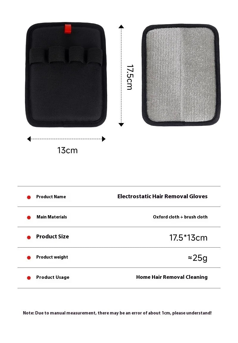 Pet Hair Removal Tool Reusable Static Removal Gloves, Double-Sided Grooming Gloves for Pets, Removes Pet Fur Hair for Carpets