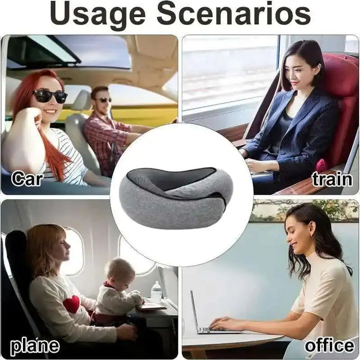PuffyFuzzy™ Memory Foam Travel Neck Pillow