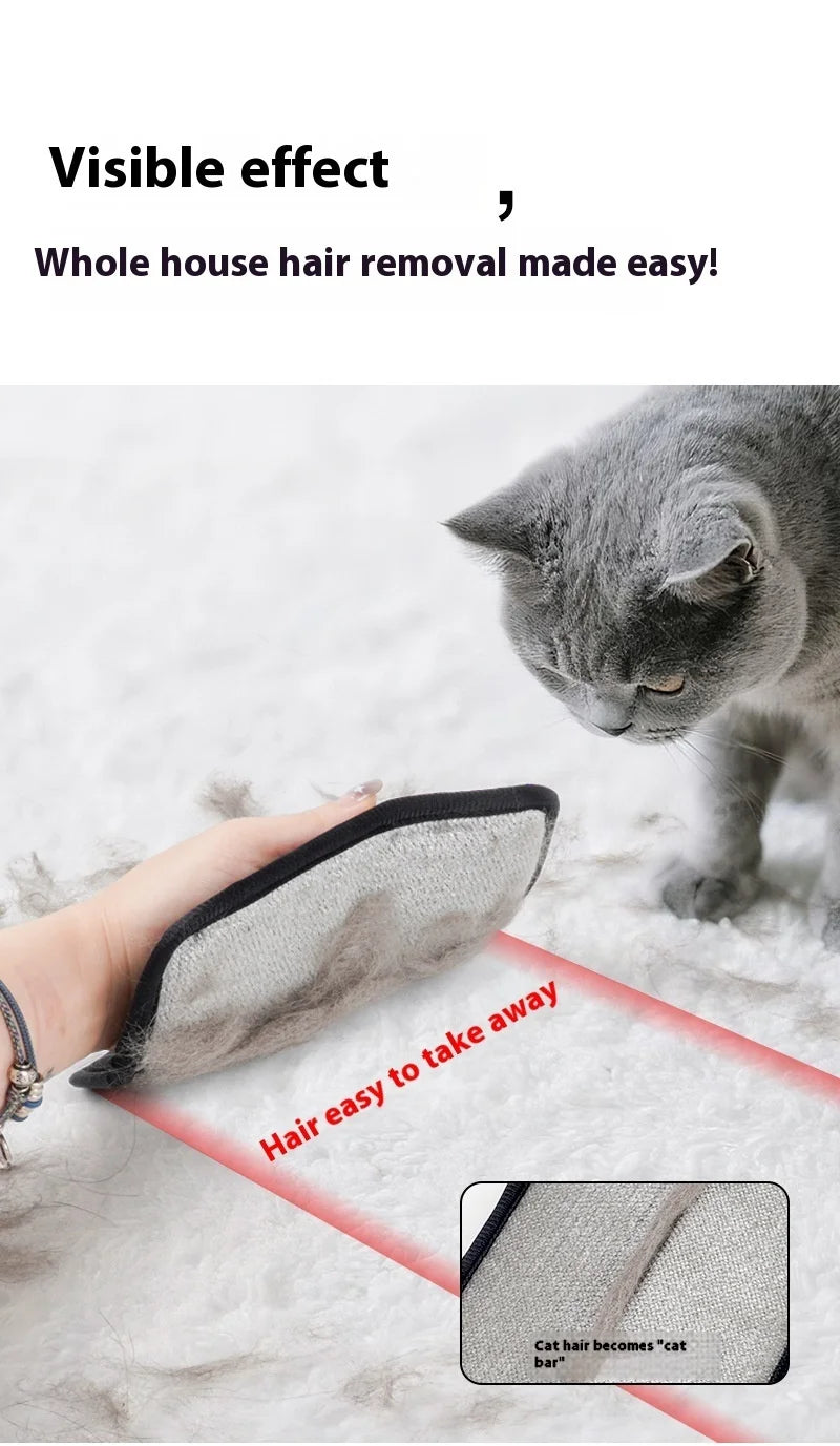Pet Hair Removal Tool Reusable Static Removal Gloves, Double-Sided Grooming Gloves for Pets, Removes Pet Fur Hair for Carpets